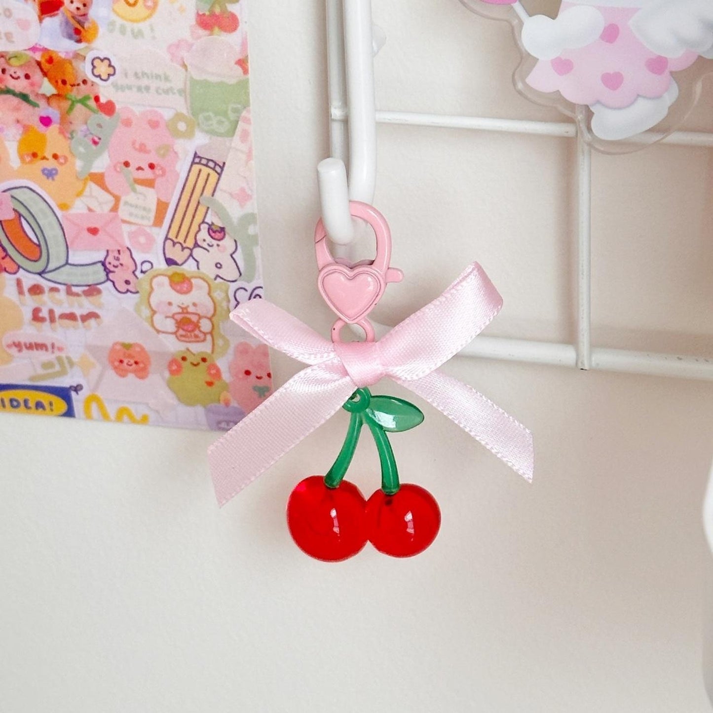 Little cherry bow charm