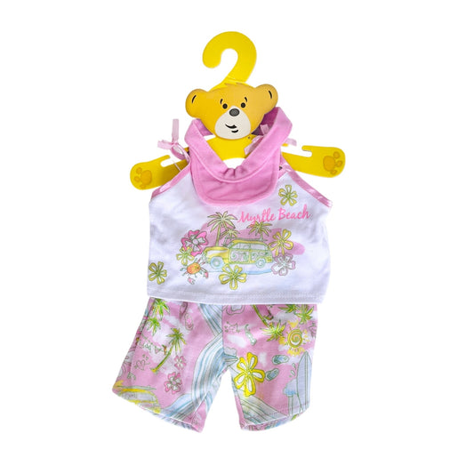 Build-A-Bear Myrtle Beach Shorts Tank Top Hat BAB Workshop Clothes Outfit 2000s
