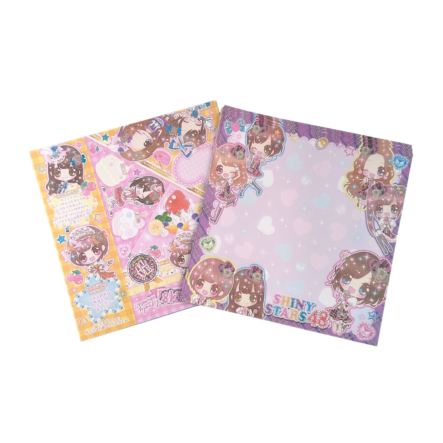 Shiny Stars Heisei Retro Japanese Memo Box Set Origami Paper Gyaru Girl