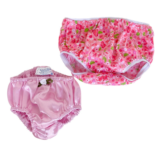 Build A Bear Pink Satin & Floral Underwear Panties BAB 2000s