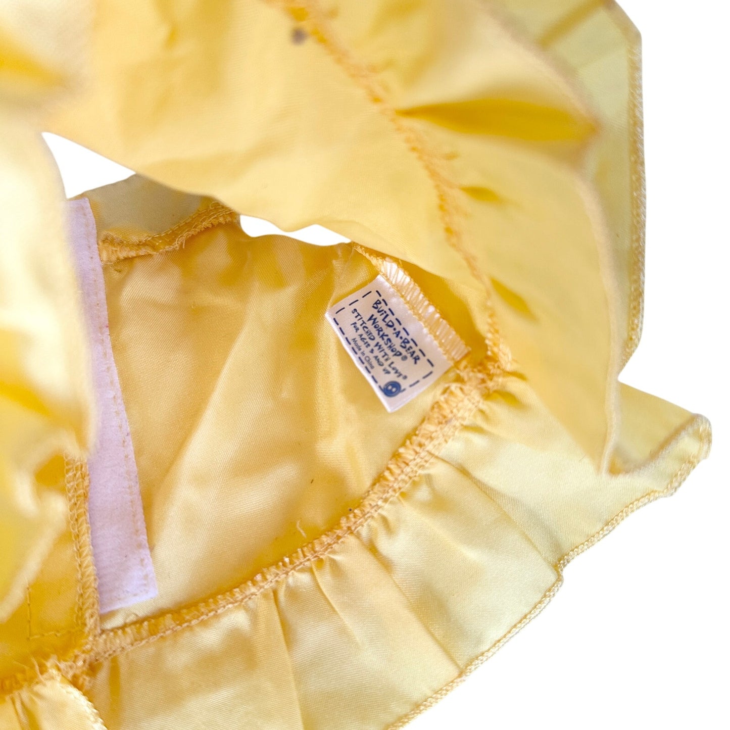 Build-A-Bear Yellow Satin Ruffle Dress BAB Workshop Clothes Outfit 2000s