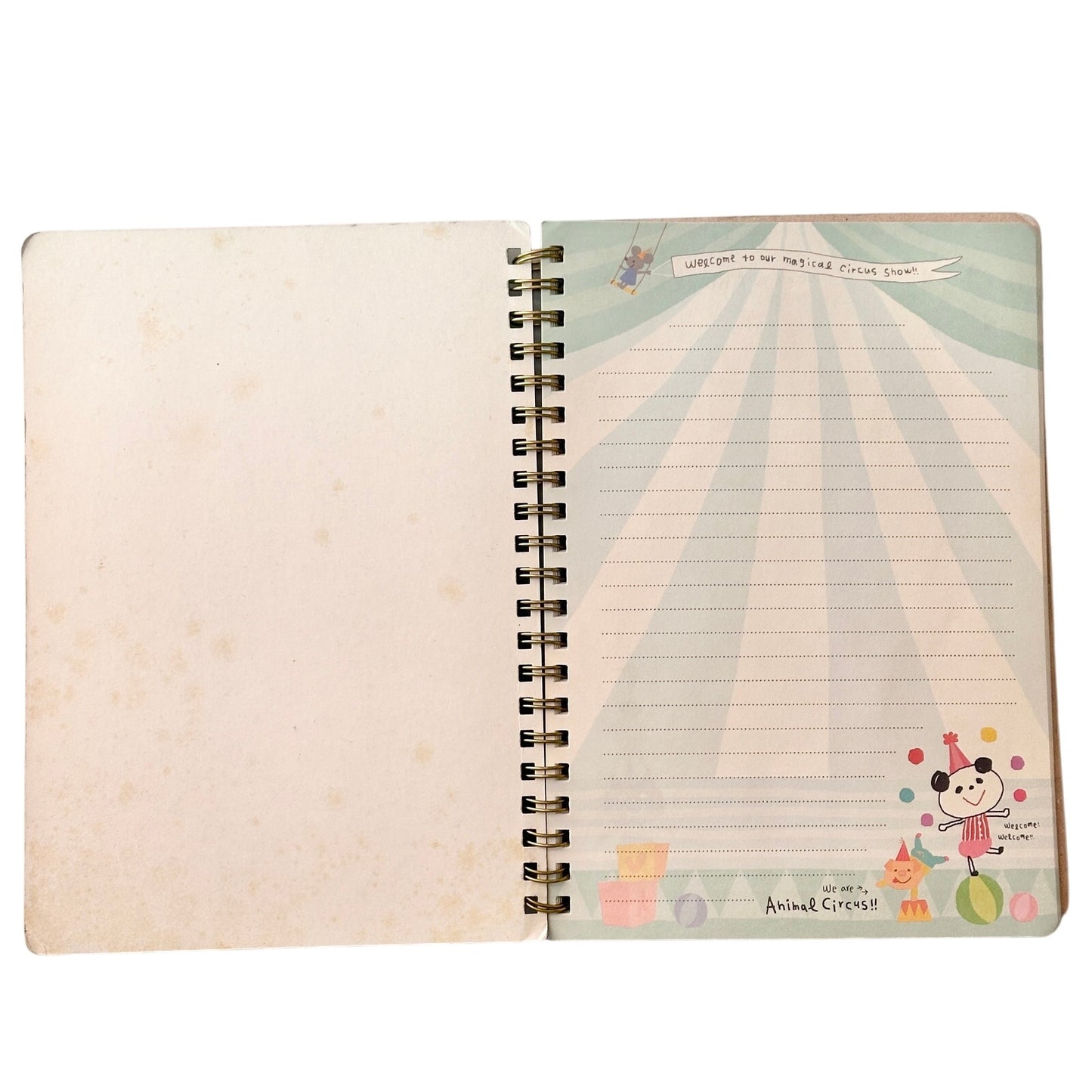 Animal Circus Vintage Wire Bound Notebook Japanese Stationery