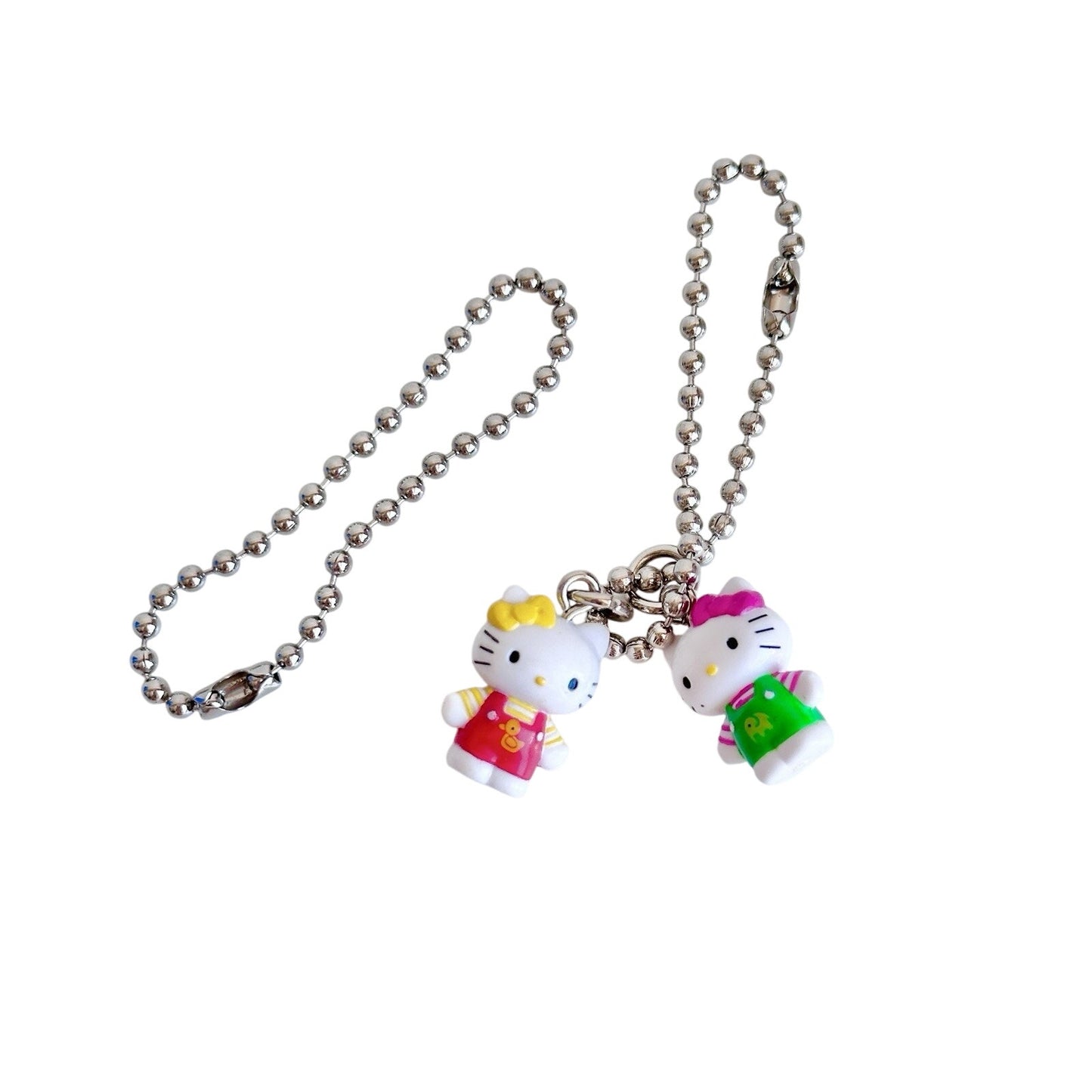 Hello Kitty Keychain Mascot Rare 1999 Sanrio Vintage Mimmy White Sister W/ Tin