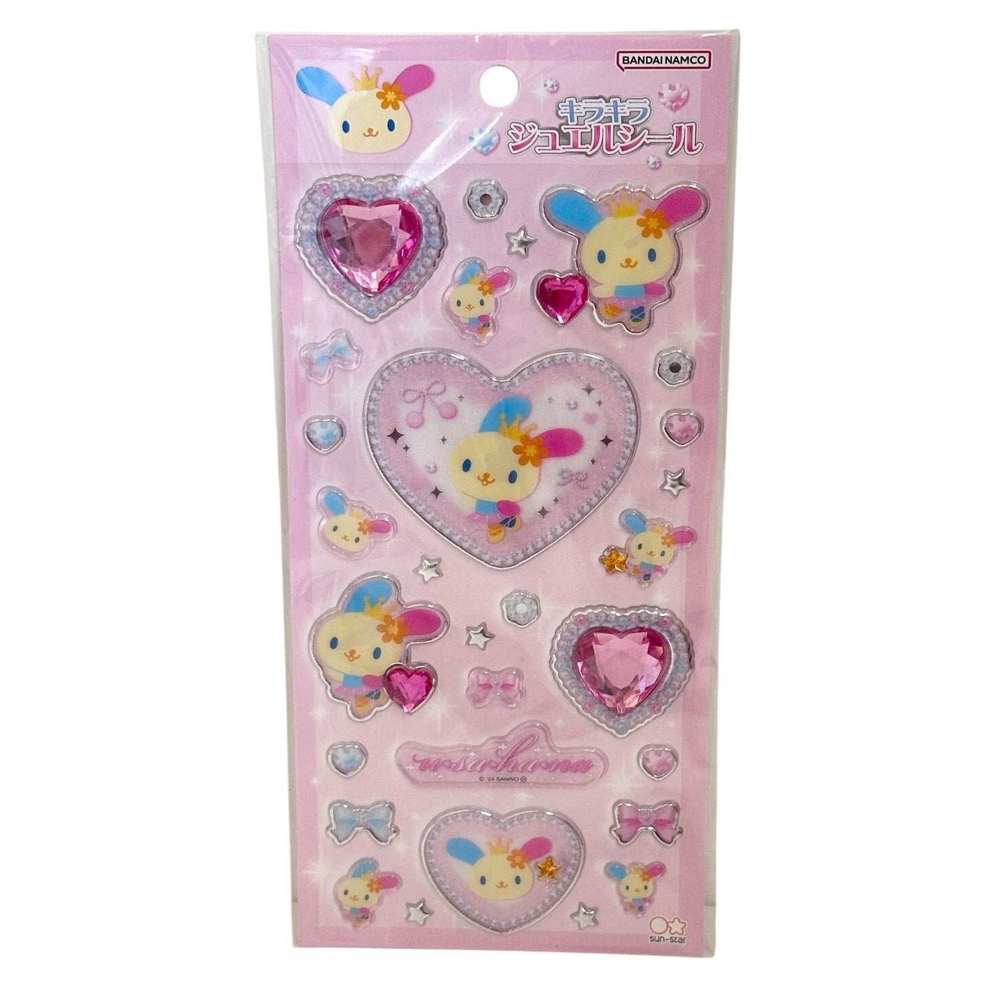 Usahana Sanrio Japan Stickers Gems 3D Jewels Bows Ribbons Hearts Pink