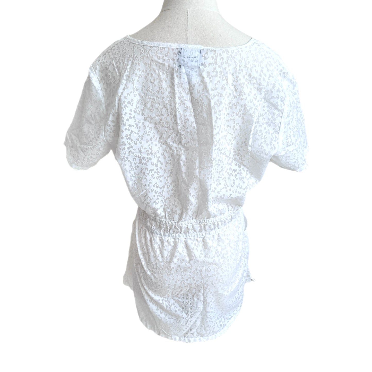 Baby Phat Cheetah Print Scrubs Top White 2000s Y2K Cute Medium
