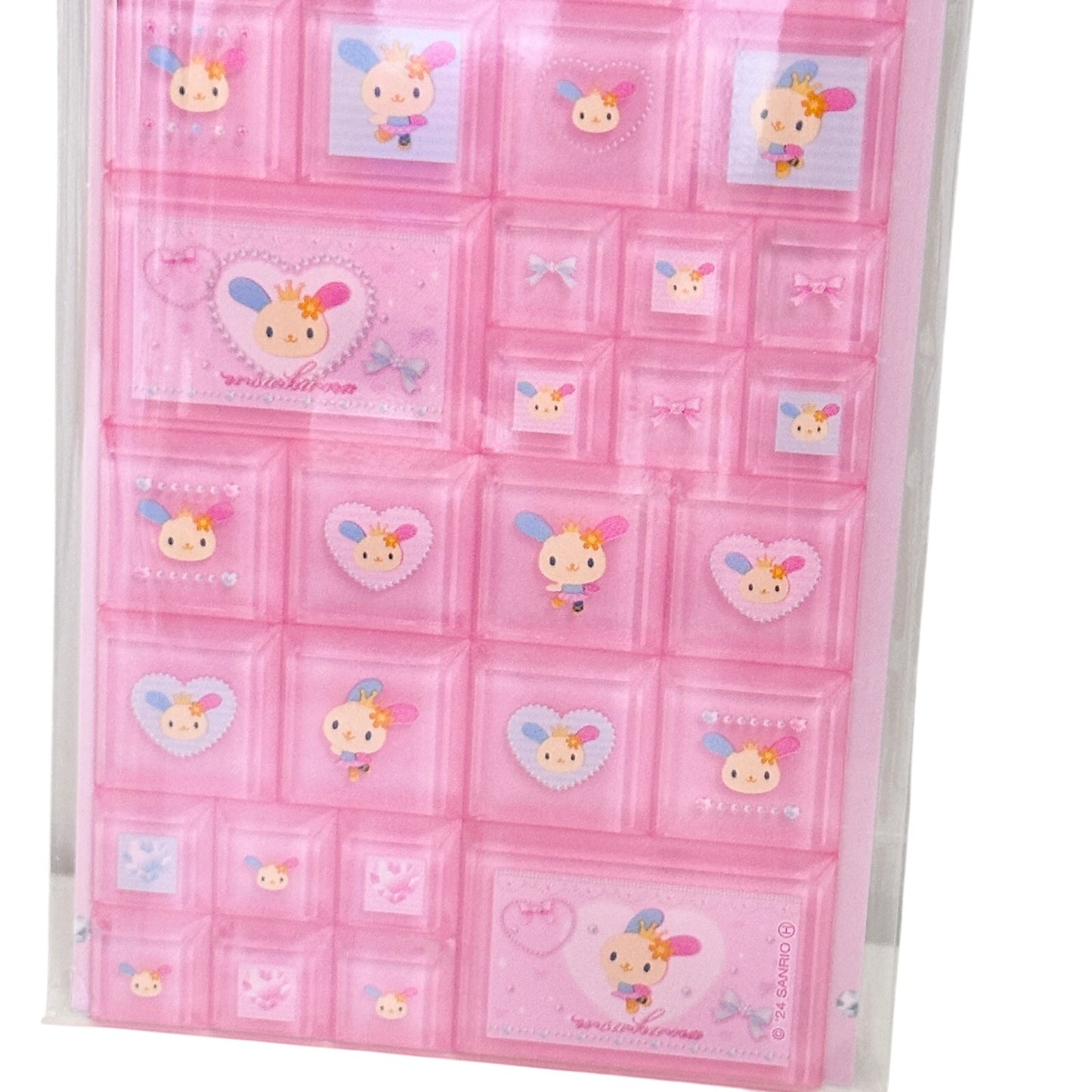 Usahana Sanrio Japan Tile Stickers Gems 3D Pink Retro Ribbons Bows Hearts