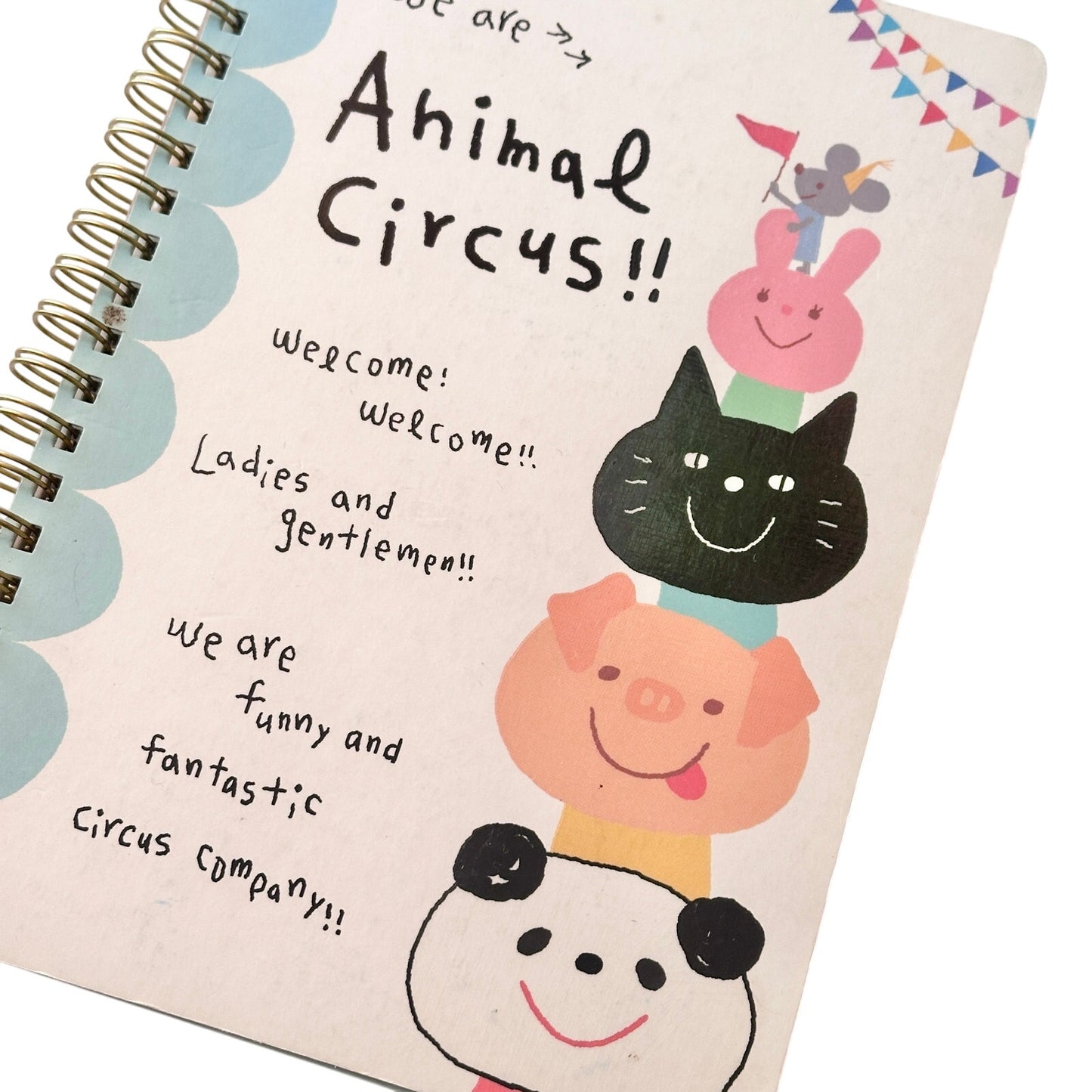 Animal Circus Vintage Wire Bound Notebook Japanese Stationery