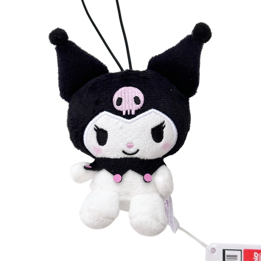 Kuromi Sanrio Japan Mascot Strap Plush Toy 4" Official Merch