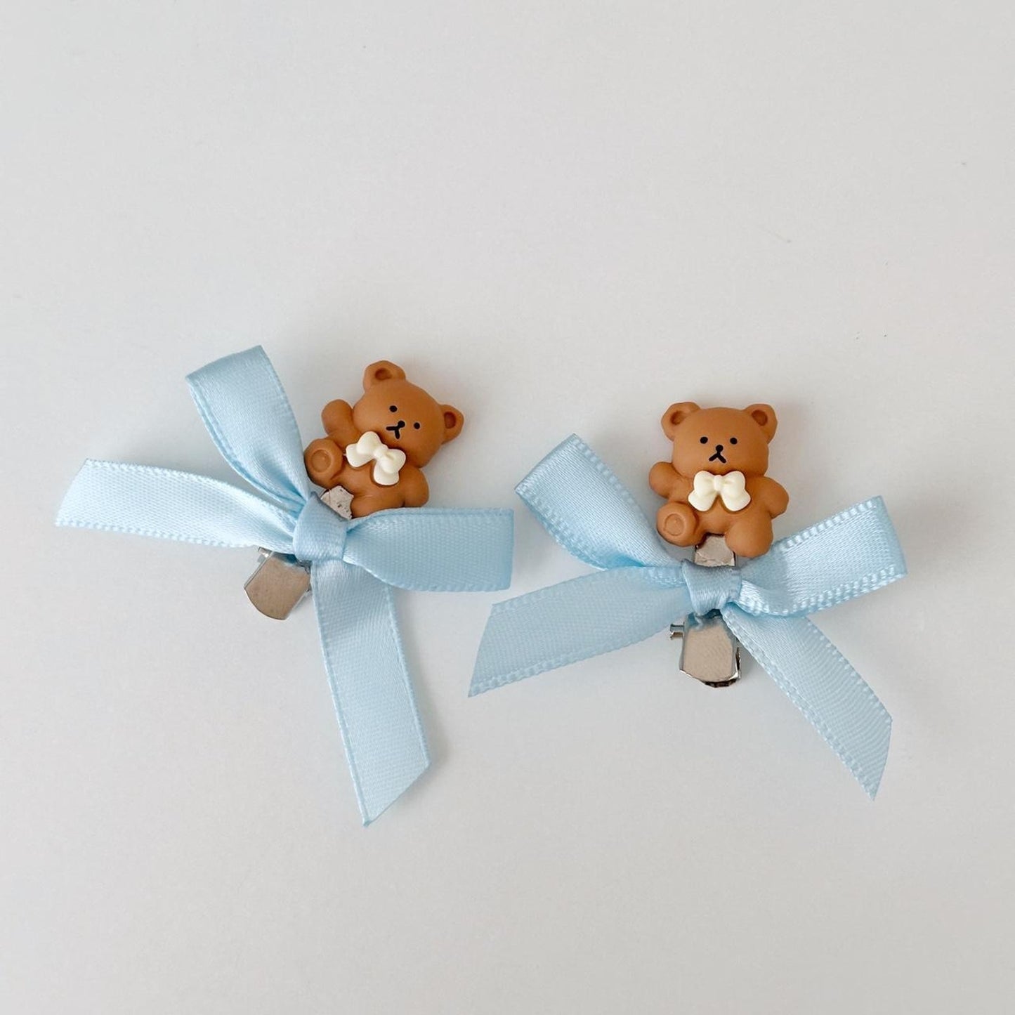 Teddy Bear Bow Hair Clips