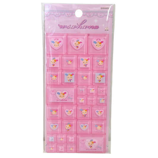 Usahana Sanrio Japan Tile Stickers Gems 3D Pink Retro Ribbons Bows Hearts